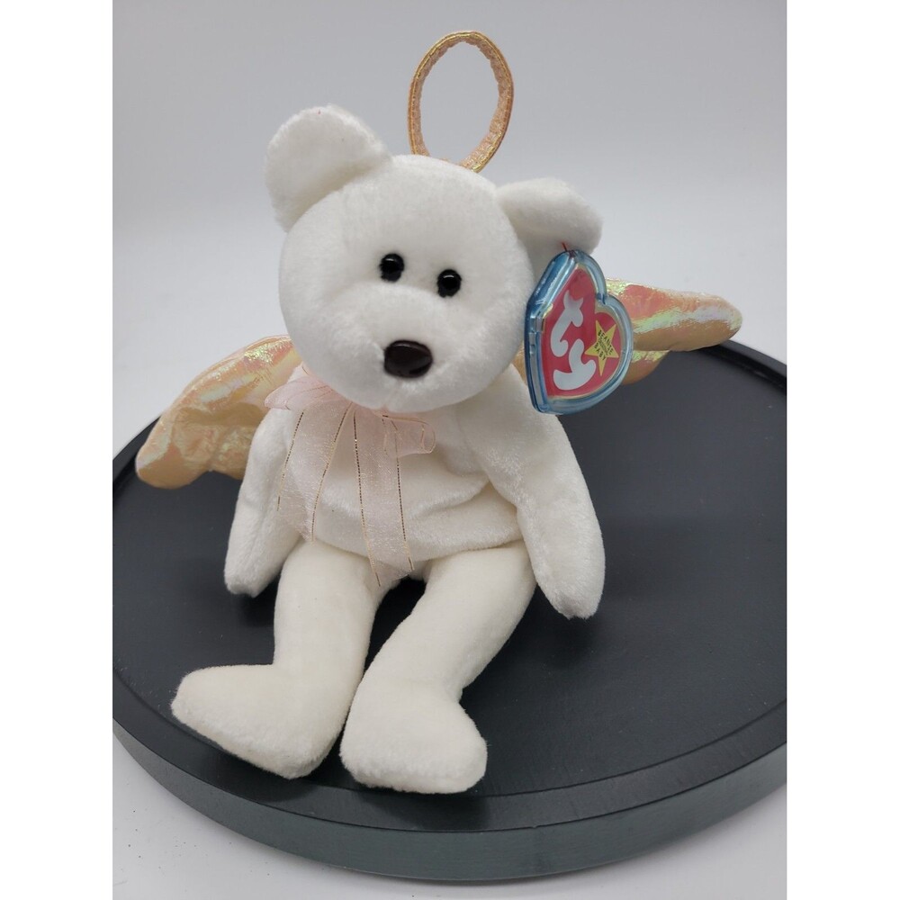 1998 Ty Beanie Baby - HALO the Angel Bear 8.5" New Plush Stuffed Animal Toy